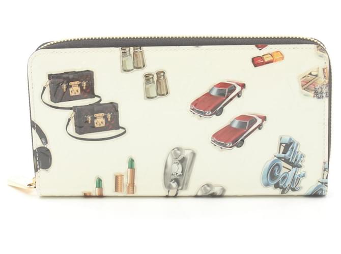 Carteira Zippy Louis Vuitton Branco Multicor Couro  ref.1535900