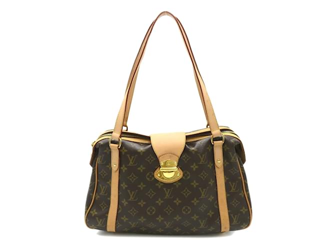 Bolsa de Ombro Stresa PM Louis Vuitton Marrom Lona  ref.1535917