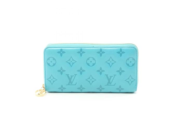 Carteira Zippy de couro azul Louis Vuitton  ref.1535921