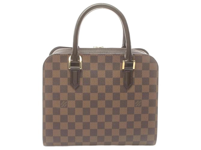 Louis Vuitton Triana Damier Ebene Handbag Brown Leather Cloth Plastic  ref.1535948