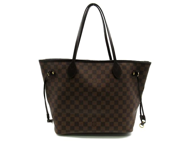 Bolsa Louis Vuitton Neverfull MM Marrom Lona Plástico  ref.1535955