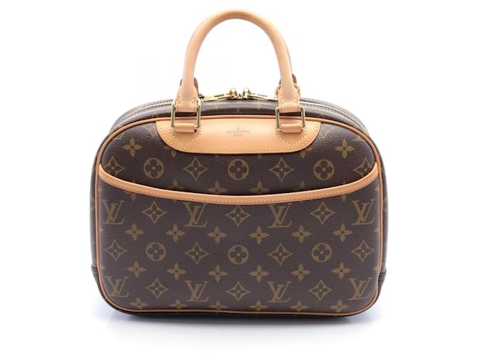 Sac à main Trouville Louis Vuitton Cuir Cuir vernis Toile Plastique Marron  ref.1535958