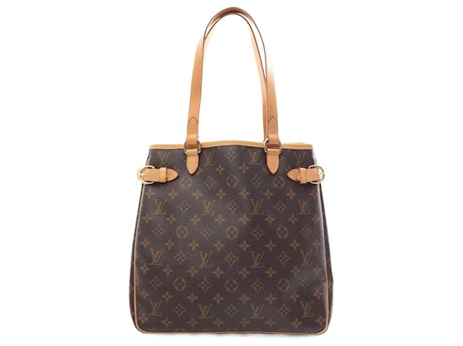 Louis Vuitton Batignolles Vertical Monogram Tote Bag Brown Leather Patent leather Cloth Plastic  ref.1535959