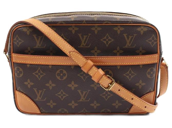 Bolsa de Ombro Monograma Trocadero 27 da Louis Vuitton Marrom Couro Lona  ref.1535963