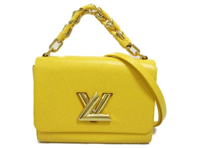 Sac à épaule 2 en 1 Louis Vuitton Twist MM Cuir Jaune  ref.1535965