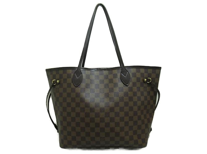 Bolsa tote Neverfull MM da Louis Vuitton Marrom Damier ebene Lona  ref.1535968