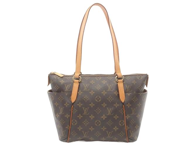 Louis Vuitton Totally PM Tote Bag Brown Leather Cloth  ref.1535972