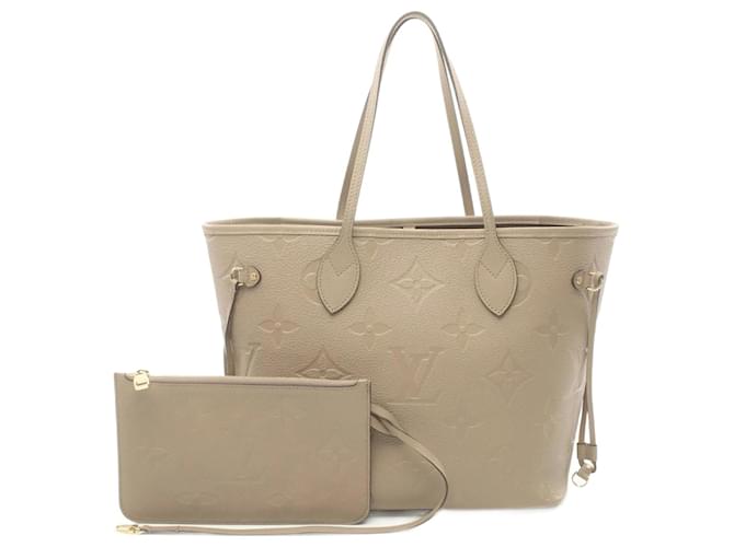 Louis Vuitton Neverfull MM Monogram Empreinte Tote Bag Beige Leather  ref.1535984