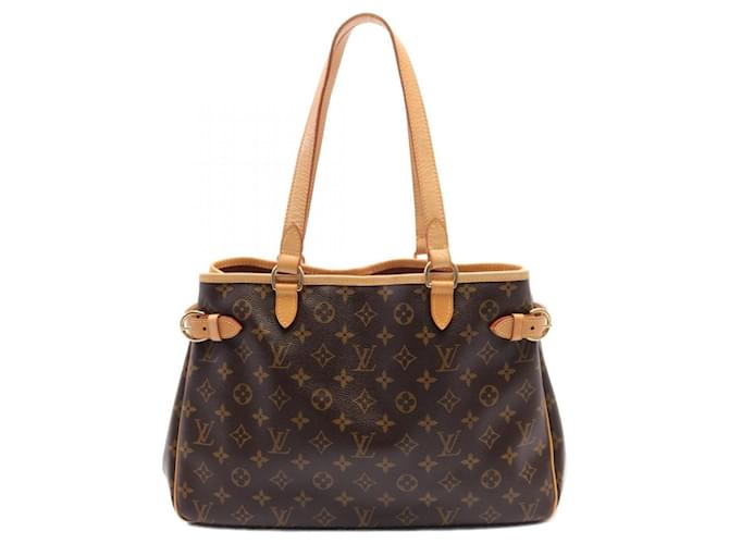 Bolsa de Ombro Batignolles Horizontal Louis Vuitton Marrom Couro Lona  ref.1535993