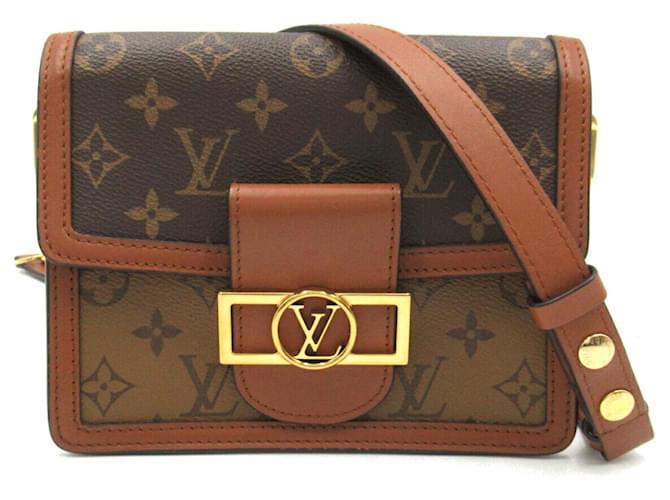 Bolsa de Ombro Dauphine MINI da Louis Vuitton Marrom Lona  ref.1535997