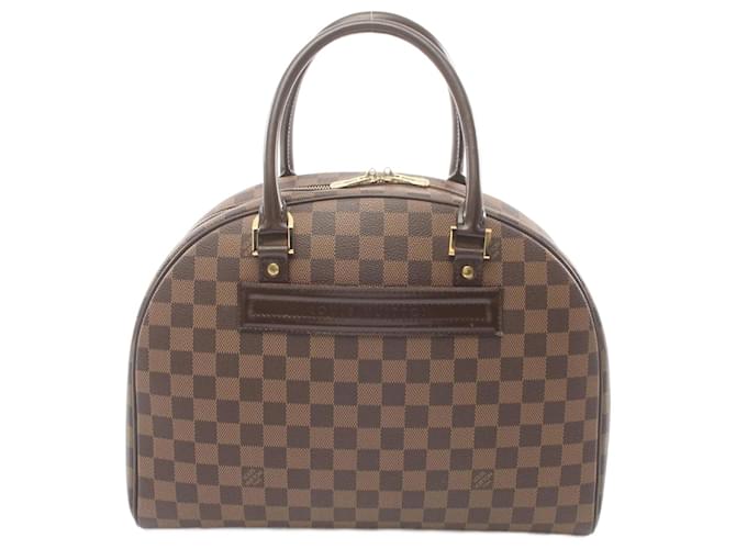 Bolsa Louis Vuitton Nolita Damier Ebene Marrom Couro Lona  ref.1536004