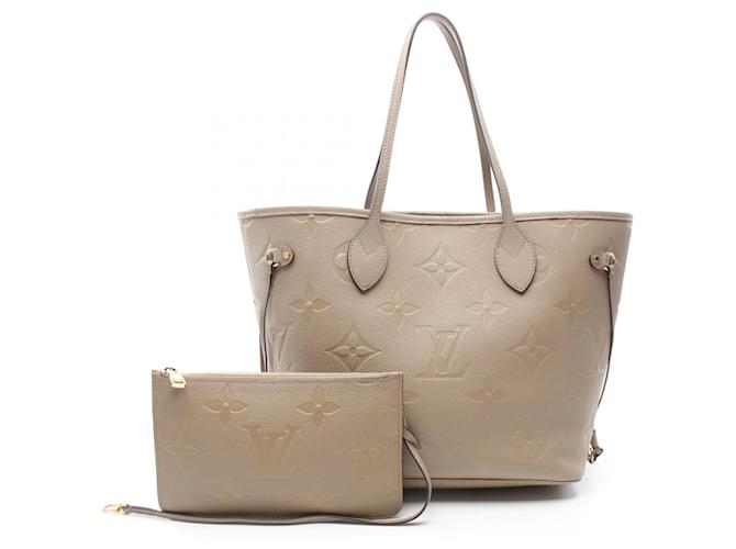 Sac tote Neverfull MM de Louis Vuitton Cuir Toile Beige  ref.1536007