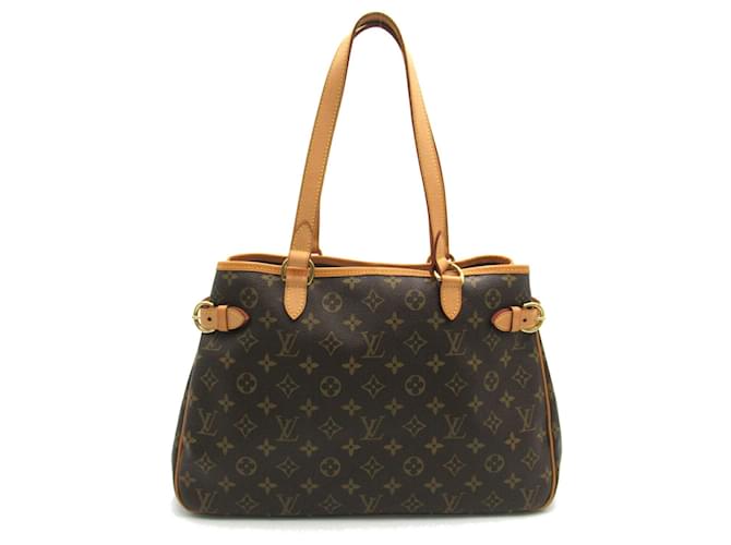 Louis Vuitton Batignolles Horizontal Tasche Braun Lackleder Leinwand Kunststoff  ref.1536012