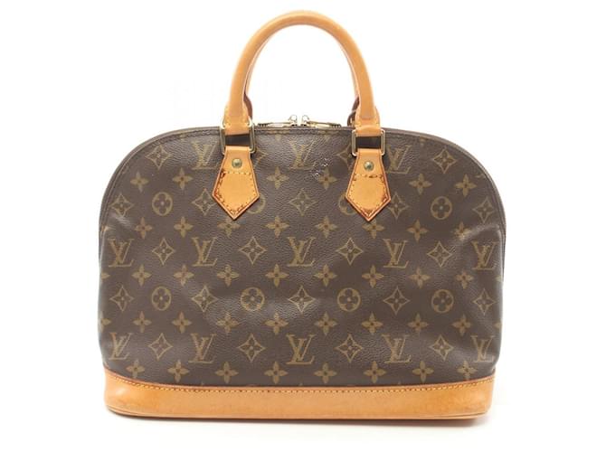 Bolso de mano Alma PM Monograma Louis Vuitton Castaño Charol  ref.1536017