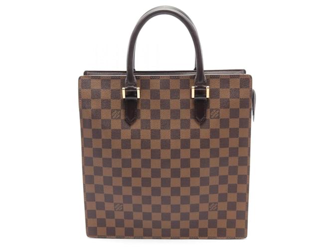 Sac tote Louis Vuitton Venice PM Damier Ebene Cuir Toile Marron  ref.1536025