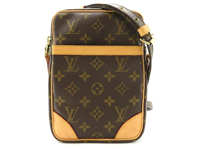 Bolsa de Ombro Danube Louis Vuitton Marrom Couro envernizado Lona Plástico  ref.1536046