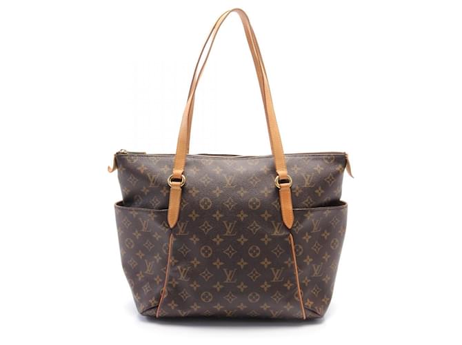 Sac tote Monogram Totally MM de Louis Vuitton Cuir Cuir vernis Toile Plastique Marron  ref.1536063