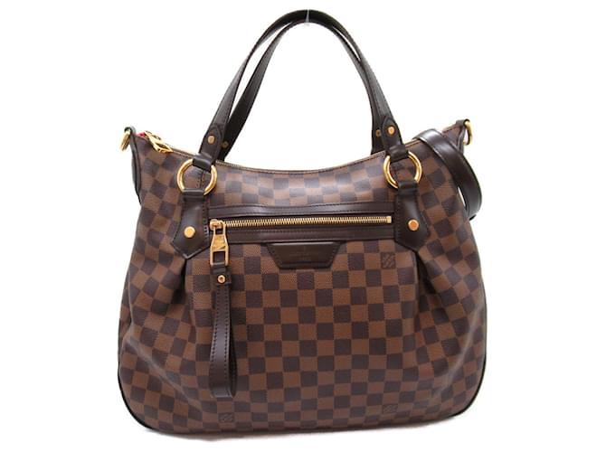 Bolso de Hombro 2 en 1 Evora MM de Louis Vuitton Castaño Damier ebene Lienzo Plástico  ref.1536078