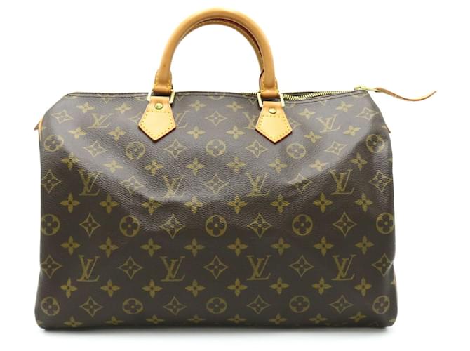 Louis Vuitton Speedy 35 Handbag Brown Cloth  ref.1536083