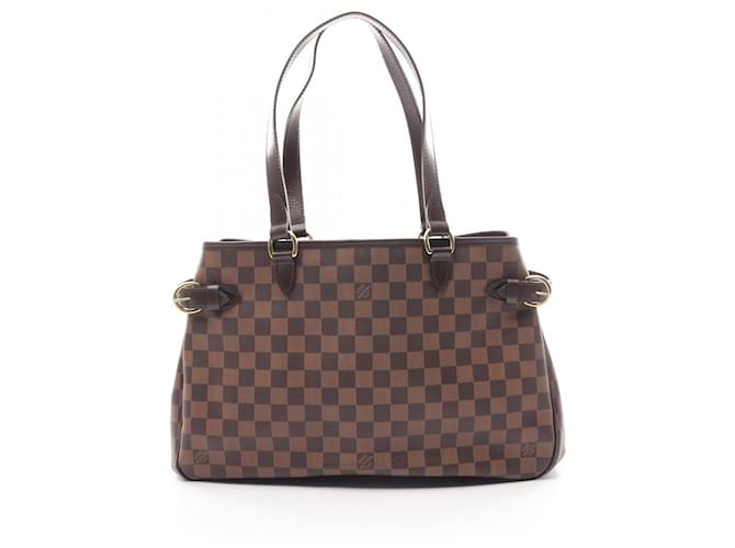 Louis Vuitton Batignolles Horizontal Damier Ebene Shoulder Bag Brown Leather Cloth  ref.1536090