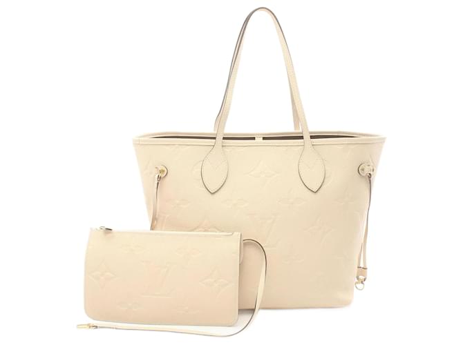 Louis Vuitton Neverfull MM Monogram Empreinte Crème Tote Bag Cream Cloth  ref.1536091