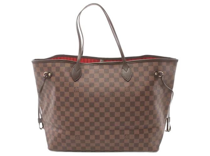 Sac tote Louis Vuitton Neverfull GM Damier Ebene Cuir Toile Marron  ref.1536125