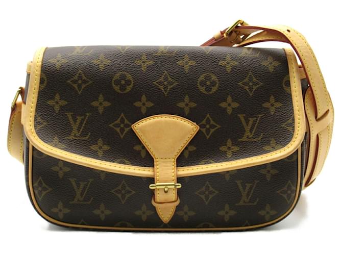 Bolso de Hombro Sologne Louis Vuitton Castaño Charol Lienzo Plástico  ref.1536144