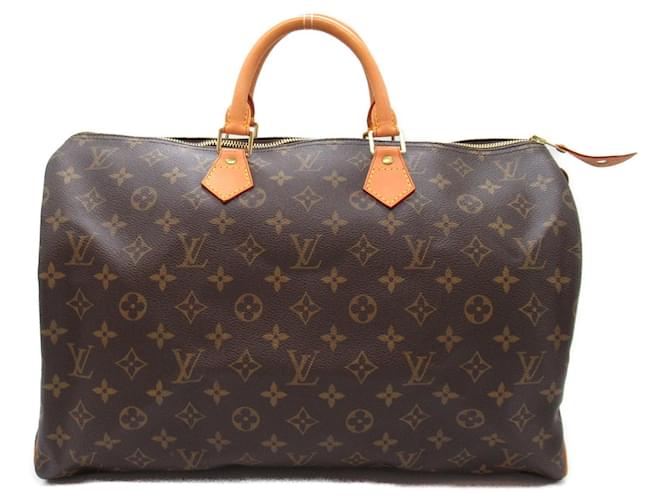 Bolsa Louis Vuitton Speedy 40 Marrom Lona  ref.1536166