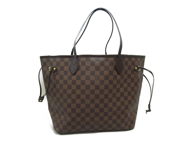 Bolso tote Neverfull MM Louis Vuitton Castaño Lienzo Plástico  ref.1536171