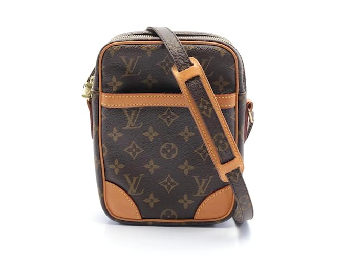 Bolsa de Ombro Monograma Danube da Louis Vuitton Marrom Couro Lona Plástico  ref.1536173