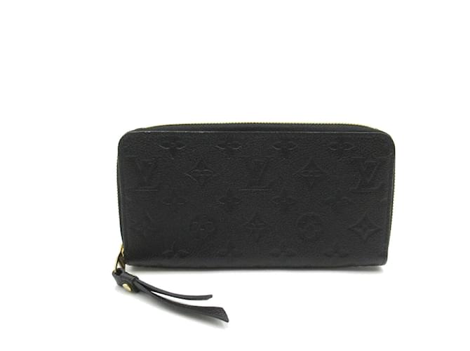 Louis Vuitton Monogram Empreinte Long Wallet Black Cloth  ref.1536197