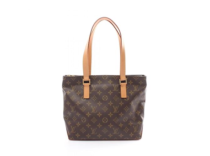 Cabas Piano Monogram Schultertasche Louis Vuitton Braun Monogramm Leder Leinwand  ref.1536207