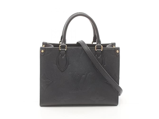 Louis Vuitton On the Go PM Monogram Empreinte Noir Handtasche Schwarz Leinwand  ref.1536215