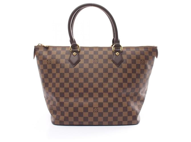 Sac tote Saleya MM Damier Ébène de Louis Vuitton Cuir Toile Marron Damier ebène  ref.1536218