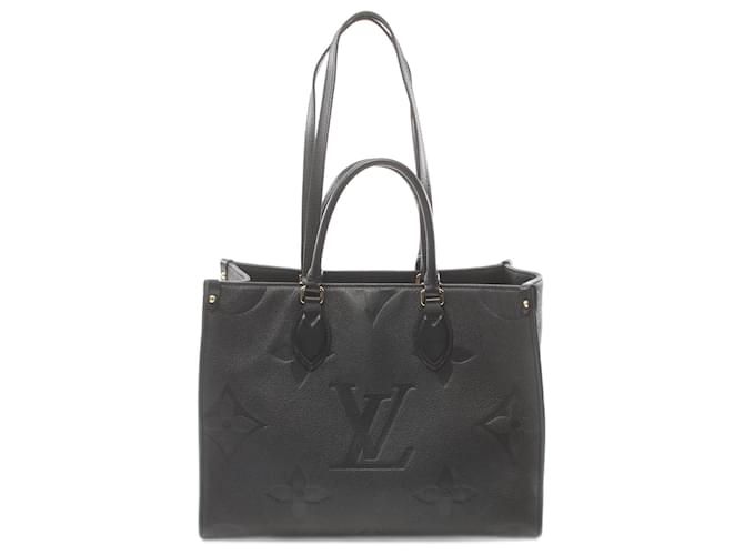 Sac tote Louis Vuitton On the Go MM Monogram Empreinte Noir Toile  ref.1536220