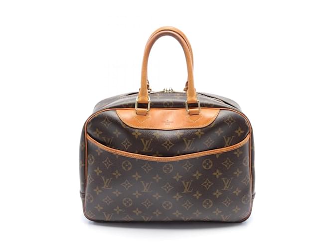 Sac à main Vanity Bowling Deauville Louis Vuitton Cuir Toile Plastique Marron  ref.1536229