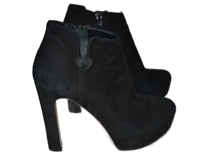 Bottines Twin Set en daim noir