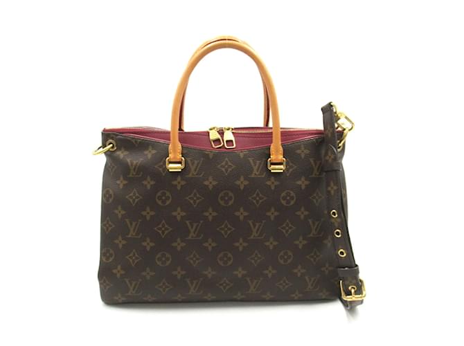 Louis Vuitton Pallas Tote Bag Brown Patent leather Cloth Plastic  ref.1536266