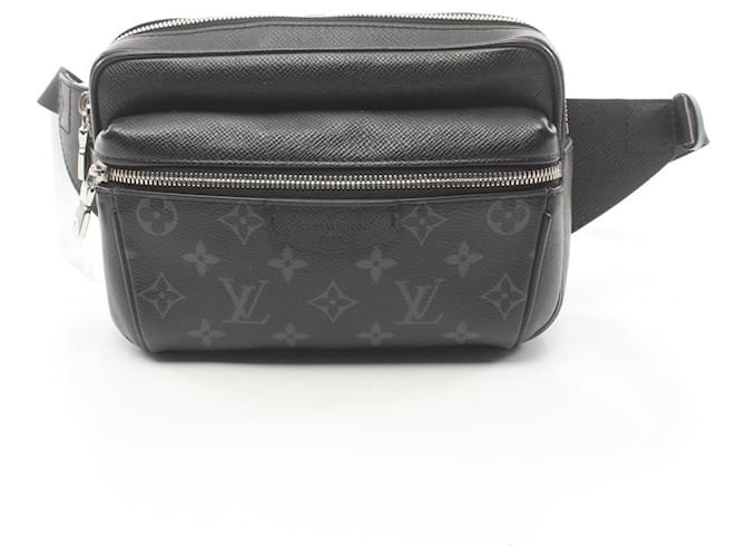 Louis Vuitton Taiga Rama Noir Waist Bag Black Leather Cloth Plastic  ref.1536293