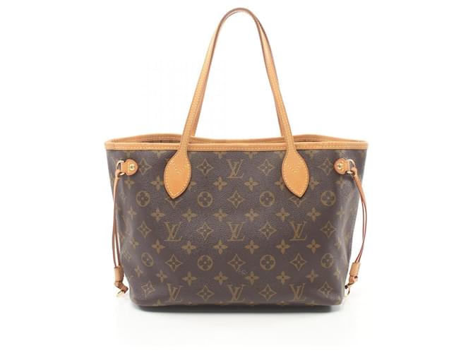 Louis Vuitton Neverfull PM Monogram Tote Bag Brown Leather Cloth  ref.1536295