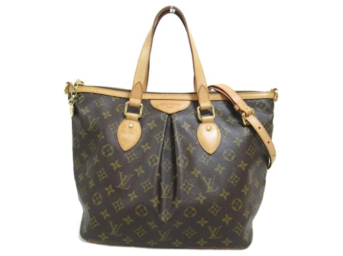 Louis Vuitton Palermo PM 2-Wege Schultertasche Braun Leinwand  ref.1536306