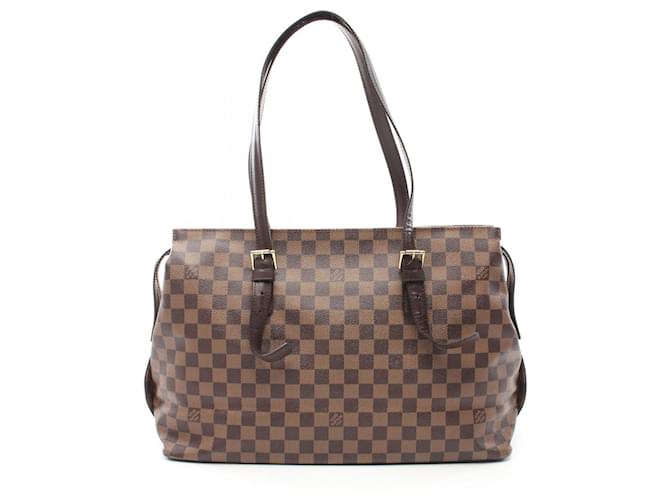 Sac à main Chelsea Damier Ébène Louis Vuitton Cuir Toile Marron  ref.1536311