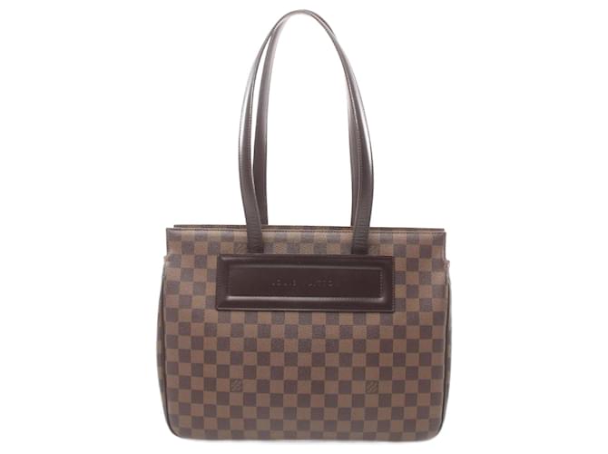 Louis Vuitton Parioli PM Damier Ebene Tote Bag Brown Leather Cloth Plastic  ref.1536321