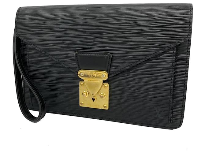 Louis Vuitton Epi Pochette Clutch Bag Black  ref.1536335