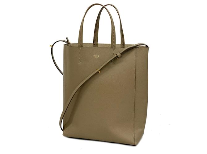 Céline Beige Lederhandtasche Celine  ref.1536376