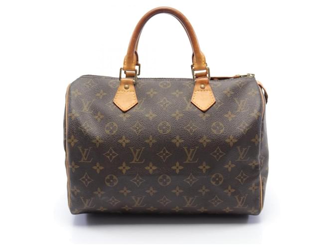 Louis Vuitton Speedy 30 Monogram Handtasche Braun Monogramm Leder Lackleder  ref.1536400