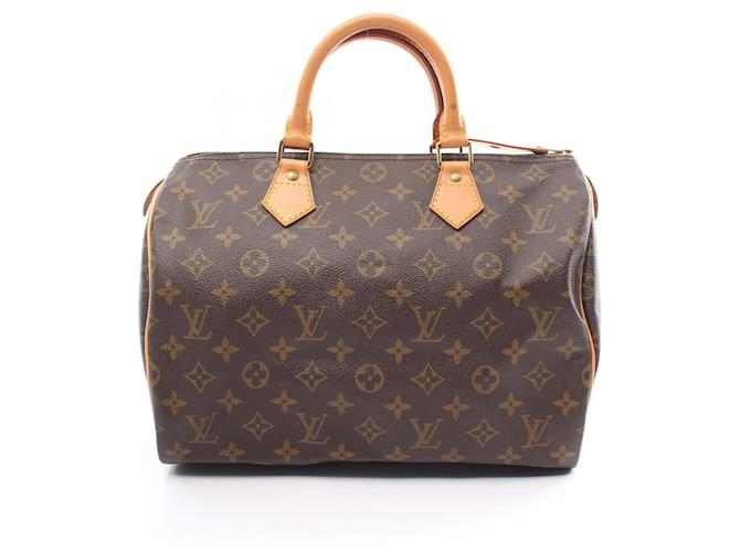 Louis Vuitton Speedy 30 Monogram Handbag Brown Leather Patent leather  ref.1536401