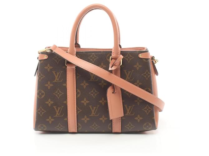 Louis Vuitton Soufflot NV BB Monogram Peche Handbag Brown Pink Leather Patent leather  ref.1536423