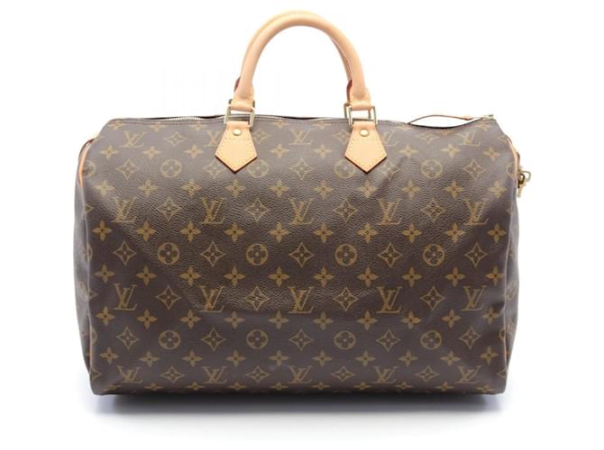 Sac à main Louis Vuitton Speedy 40 Monogram Cuir vernis Marron Monogramme  ref.1536425