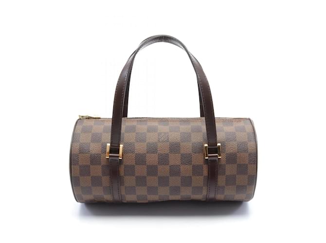 Louis Vuitton Papillon 26 Damier Ebene Handbag Brown Leather Cloth  ref.1536437